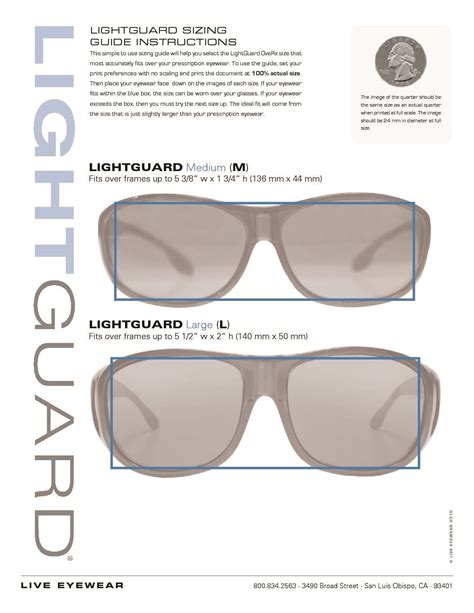 cocoons sunglasses size chart